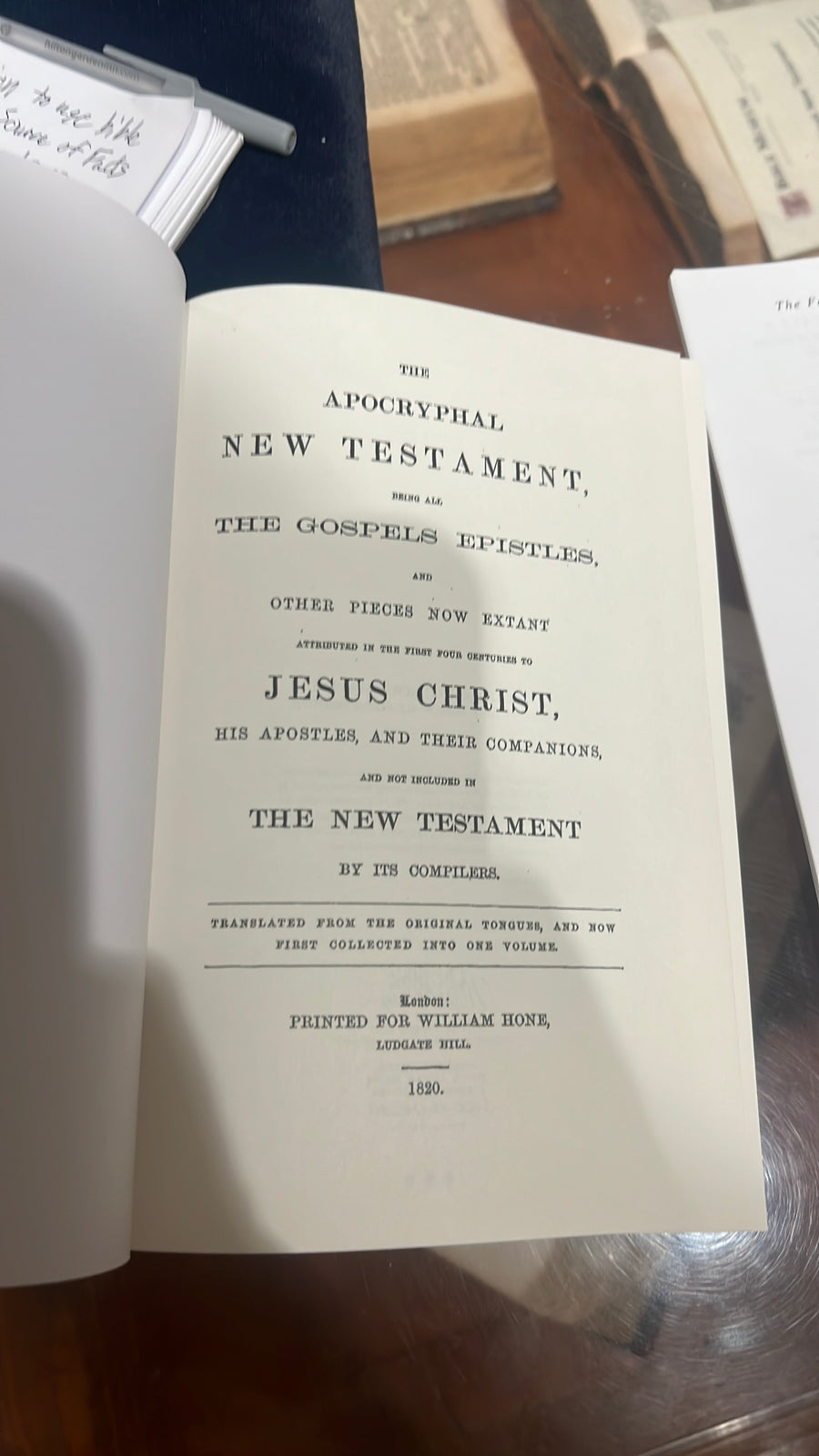 New Testament Apocrapha 1820